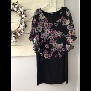 AGB Capelet Dress Lg NWT